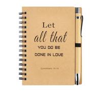Jesiah 2Pcs Leaving Gifts for Colleagues Teacher, Thank You Gift for Women Men Appreciation Inspirational Kraft Notebook with Ballpoint Set Positive Gifts for Friends Volunteers Employees (Let all)