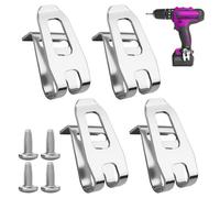 Jesiah 4PCS Replacement Belt Hook Clip, Stainless Steel Clip for Makita Impact Driver Tool Belt Heavy Duty Hook for Electric Drill TD126 TD127 HP347 HP457 DHP480 DHP482 with 4 Screws 346449-3