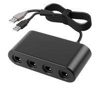 Jesiah Controller Adapter for GameCube Switch Wii U PC, 4 Port Game Controller Converter