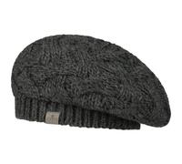 Lierys Jesila Women's Beret - Knitted hat with New Wool - Women's hat Made in Germany -French Ladies' Beret - Fall/Winter Wool hat - Anthracite One Size