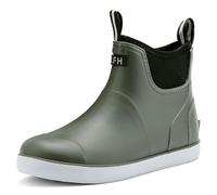 Jesindr Men's Wellington Boots, Protective Waterproof Non-Slip Ankle Boots, Breathable Black Chelsea Boots, Original Fashion Basic Riding Boots, Green, 12 UK