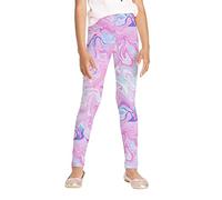 JESKIDS Girls Prints Leggings Casual Yoga Pants Tights Trousers for Kids in 4t to 13 Years, Pink Marble, 4-5 Years