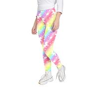 JESKIDS Girls Prints Leggings Casual Yoga Pants Tights Trousers for Kids in 4t to 13 Years, Rainbow Unicorn, 6-7 Years