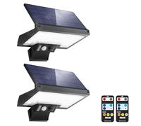 JESLED Solar Security Lights Outdoor Motion Sensor, 108LEDs 3 Color Temperatures 4 Modes Solar Lights Outdoor, Type-C Charging Solar Powered Durable Wall Lights for Patio Yard Pathway Garage, 2Pack