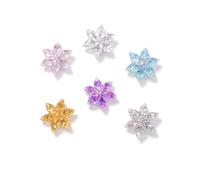 JESMING 6PCS Colorful Crystal Snowflake Shoe Charms for Clog Shoes and Bogg Bag, Acrylic Glitter Decorative Buttons with Clear Soft Rubber Backs, One Size, Acrylic Rayon, No Gemstone