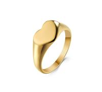 JESMING French Style Simple Heart-Shaped Stainless Steel Ring for Women - Light Luxury Senior Elegance, Metal, No Gemstone