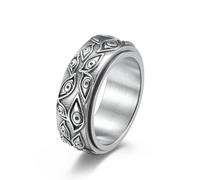 JESMING Man's Rings God's Eye Ring Stainless Steel Rings for Men Anxiety Fidget Ring Spinner Ring, Metal, No Gemstone