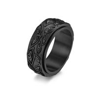JESMING Man's Rings God's Eye Ring Stainless Steel Rings for Men Anxiety Fidget Ring Spinner Ring, Metal, No Gemstone