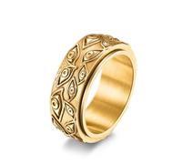 JESMING Man's Rings God's Eye Ring Stainless Steel Rings for Men Anxiety Fidget Ring Spinner Ring, Metal, No Gemstone