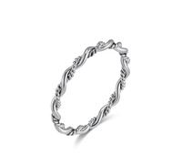 JESMING Personalized Twist Round Thread Double Strand Braided 18k Gold Plating Titanium Steel Rings for Women Elegant Stainless steel Stackable Ladies Ring, Metal, No Gemstone
