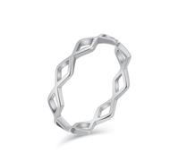 JESMING Simple Hollow Rhombus Stainless Steel Ring for Women - Elegant Daily Fashion Jewelry in Gold and Silver, Metal, No Gemstone