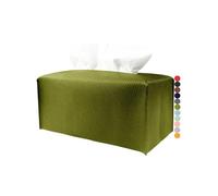 JESMINI Rectangle Tissue Box Cover Green - Normal Size Leather-Liked Rectangular Tissue Box Holder