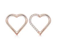 JESMODA 16G G23 Titanium Heart Shape Daith Piercing Nose Piercing Clicker Cartilage Tragus Earring Daith Helix Tragus Cartilage Cubic Zirconia Earrings Jewelry for Women Men, 10MM, Titanium, no