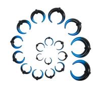 JESMODA 18PCS Septum Tapers Acrylic Septum Pincher Ear Tapers Kit C Shape Buffalo Ear Gauges Stretching Expander Rings for Nose Ear Gauges Size 14G-00G, Acrylic, no gemstone