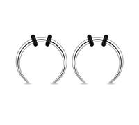 JESMODA 2/4 pcs Stainless Steel Nose Ear Rings Crescent Pincher Septum Taper Rings C Shape Buffalo Horseshoes Hoops Body Piercing Jewelry 10-18G, 14G(1.6mm)*12MM, Stainless Steel, no gemstone