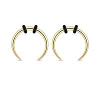 JESMODA 2/4 pcs Stainless Steel Nose Ear Rings Crescent Pincher Septum Taper Rings C Shape Buffalo Horseshoes Hoops Body Piercing Jewelry 10-18G, 16G(1.2mm)*10MM, Stainless Steel, no gemstone