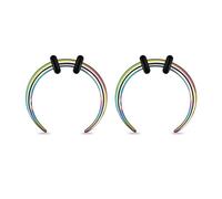 JESMODA 2/4 pcs Stainless Steel Nose Ear Rings Crescent Pincher Septum Taper Rings C Shape Buffalo Horseshoes Hoops Body Piercing Jewelry 10-18G, 16G(1.2mm)*10MM, Stainless Steel, no gemstone
