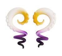 JESMODA 2PCS Ear Tapers Glass Spiral Tapers Expander Hanger Gauges Ear Plugs Ear Tunnels Teardrop Handmade Earrings Stretching Body Piercings Jewelry 4G-1/2, 00G(10MM), Glass, no gemstone