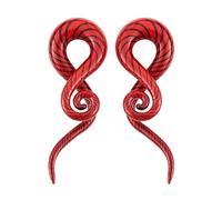 JESMODA 2PCS Ear Tapers Glass Spiral Tapers Expander Hanger Gauges Ear Plugs Ear Tunnels Teardrop Handmade Earrings Stretching Body Piercings Jewelry 4G-1/2, 00G(10MM), Glass, no gemstone