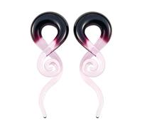 JESMODA 2PCS Ear Tapers Glass Spiral Tapers Expander Hanger Gauges Ear Plugs Ear Tunnels Teardrop Handmade Earrings Stretching Body Piercings Jewelry 4G-1/2, 2G(6MM), Glass, no gemstone