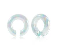 JESMODA 2PCS Ear Weights Glass Ear Tapers Ear Heavy Crescent Earring Hangers Tapers Plugs Stretcher Jewelry Ear Tunnels Ear Plugs Ear Gauges Body Piercing Jewelry 2G-00G 6mm-10mm, 00G (10MM), Glass,