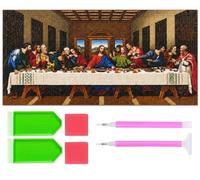 JesMolla 5D DIY Diamond Painting Kits for Adults, Large Size Full Drill Diamond Arts Rhinestone Pasted, DIY Painting Diamond Dot Arts Crafts for Home Wall Decor Gift, 15.8"x33.5" (The Last Supper)