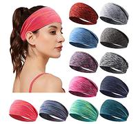 Jesries Women's Workout Headbands Non Slip Sport Sweatbands Yoga Hairbands for Travel Fitness Athletic Elastic Moisture Wicking for Girls