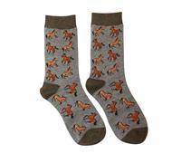 Jess & Lou Breathable & Confortable Bamboo Ladies socks UK4-7 (Grey Happy Horse)
