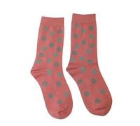 Jess & Lou Breathable & Confortable Bamboo Ladies socks UK4-7 (Pink & Grey Spot)