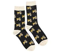 Jess & Lou Men's Bamboo Socks - Black Tractor