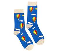 Jess & Lou Men's Bamboo Socks - Hot Air Balloon Blue
