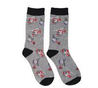 Jess & Lou Men's Bamboo Socks - Hovering Helicopter Grey
