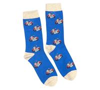 Jess & Lou Men's Bamboo Socks - Motorcycle Blue