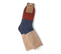 Jess & Lou Men's Socks - Bold Colour Super Cosy - Blue/Beige/Red