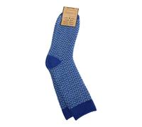 Jess & Lou Men's Socks - Herringbone Super Cosy - Blue