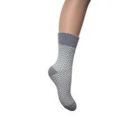 Jess & Lou Ribbed Socks Cosy Warm Fluffy Soft Wool Blend Colourful Pattern Loungewear Cute Patterns (UK, Alpha, One Size, Regular, Regular, Grey Herringbone)