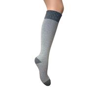 Jess & Lou Welly Socks Long Knee High Boot Sock Wool Blend Towelling Lined Colourful Cosy Warm Winter (UK, Alpha, One Size, Regular, Regular, Grey)