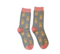 Jess & Lou Women's Bamboo Socks - Grey Cute Cockapoo