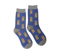 Jess & Lou Women's Bamboo Socks - Petrol Blue Cute Cockapoo