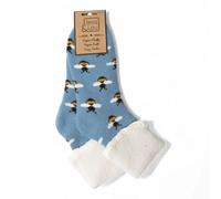 Jess & Lou Women's Socks - Cosy Cuffs - Blue Bees
