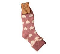 Jess & Lou Women's Socks - Cosy Cuffs Hearts - White Hearts & Pink Cuffs