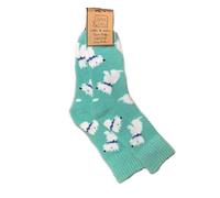 Jess & Lou Womens Westie Dogs Cosy Socks 1 Pair, Green