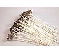 Jess Mae LX Candle Wicks - 50 ct - 6 Inches - Custom Assemblies (Pre-Waxed with Sustainer Tabs) - for DIY Candle Making Supplies - Made in USA - Hand Counted by US Veteran (LX-10)