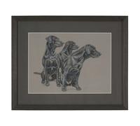 Jess Myers Art "the Shooting Party" Original Pencil Drawing