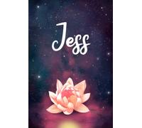 Jess: Personalized Name Journal, Lined Notebook with Beautiful Pink Water Lily Illustration on Blue Purple Cover