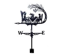 JESSAH Weathervane Cast Iron Wind Direction Indicator With Roof Mounted Weather Vane Chickens Metal Wind Vane Decorations Measuring Tool For Outdoor Roof Farm Yard Garden