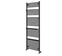Jesse Chrome Heat Towel Rail | Vertical Bathroom Radiator | Ladder Rail With Hangers | Anthracite 1800mm x 600mm