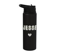 Jesse Name Cute Heart Retro Love Jesse Stainless Steel Insulated Water Bottle