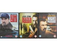 JESSE STONE COMPLETE COLLECTION by TOM SELLECK - ROBERT B. PARKER'S trilogy 1-3 / 1. STONE COLD / 2. DEATH IN PARADISE / 3. NIGHT PASSAGE = ULTIMATE 3x DVD UK SET