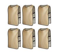 Jessedaa 13 colors Football Bibs Training Vests Training Equipment for Football/Soccer/Rugby/Netball/Team Games avaible for Juniors and Adults (Pack of 6)-Gold